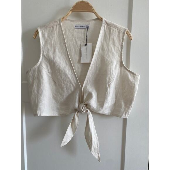 NWT Faithfull the Brand Marcie Linen Tie Crop Top - Picture 6 of 10